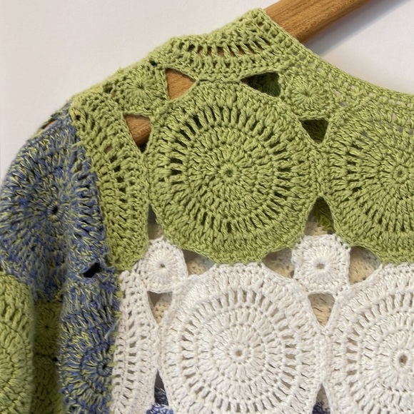 Fiorlini International (By Giorgio Fiorlini) Ladies Crochet Blue & Green Top - Picture 5 of 11